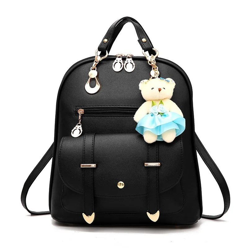 

Fashion latest designers women black leather cute mini backpack for girls, As the photos