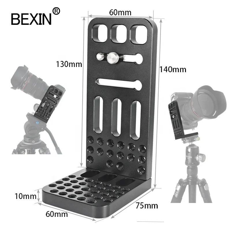 

BEXIN vertical quick release plate camera handle grip L bracket holder support for Stabilizer dslr video camera fluid ball head