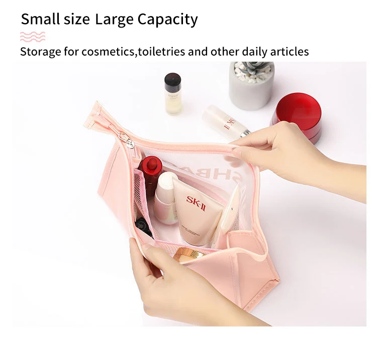 Biodegradable Traincase Travel Artist Women'S Holographic Cosmetic Bags For Makeup Branded Dropshipping Customisable