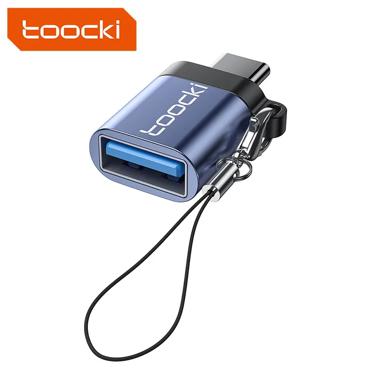 

Toocki high-speed USB3.0 to Type-c 3A 5GBS 480Mbps date transfer OTG adapter with Anti-lost lanyard