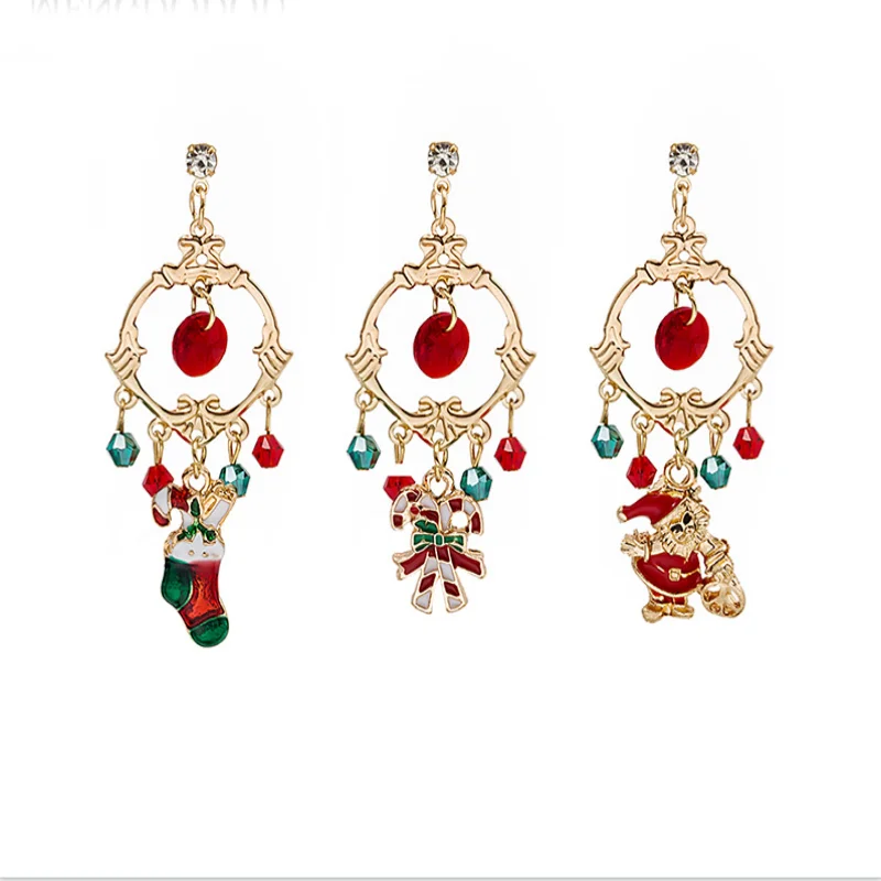 

Christmas series earrings exaggerated and creative Christmas gift pendant earrings from Europe and America