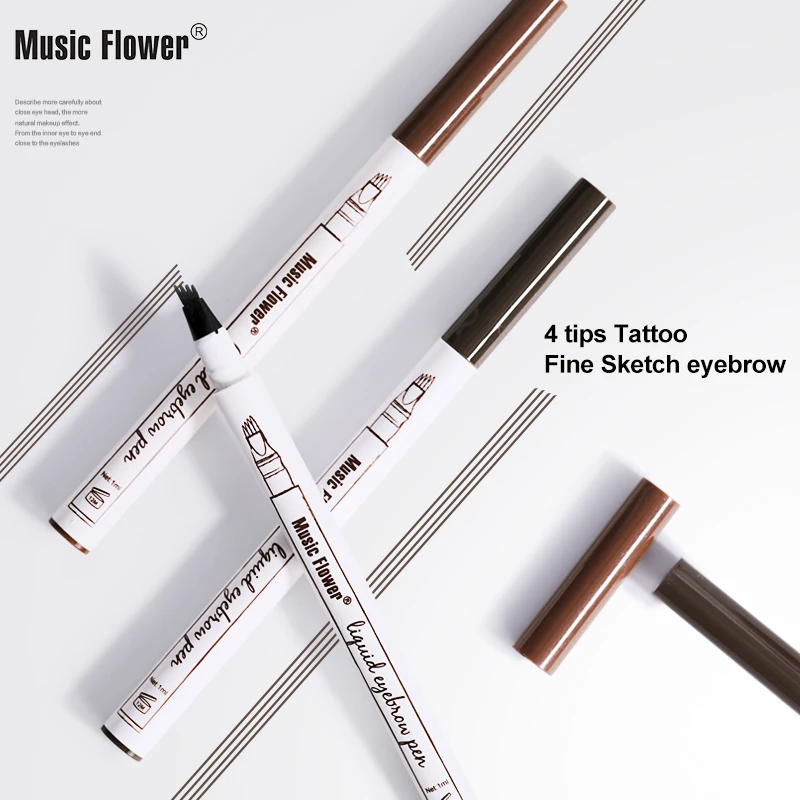 

Dropshipping Head EyeBrow Pen Pencil Waterproof Long-lasting Eyebrow 4 Fork, Multi-colored