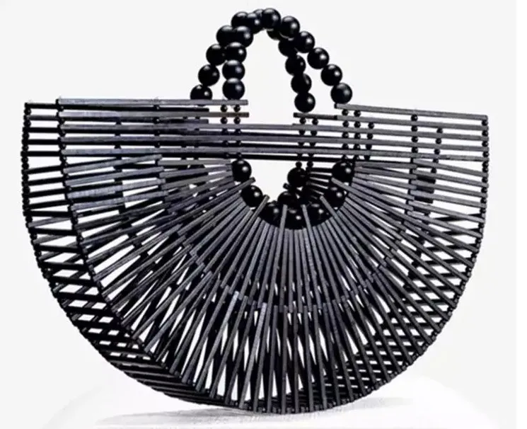 

Bamboo Hot sale handmade retro purse ladies bamboo rattan handbag portable clutch bag, Picture