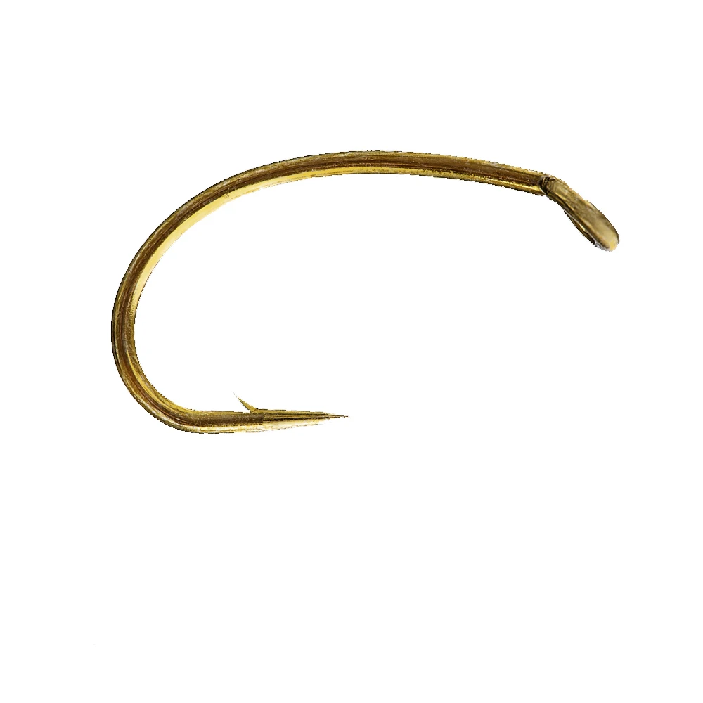 

EP-TMC2457 Shrimp Caddies Pupa Fly Tying Fishing Hooks Curved Shank Fishing Hook (E10), Bronze