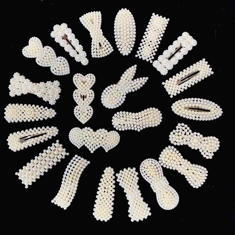 

Girl daily hair clips suited 10 pieces set pearl hair clip for women