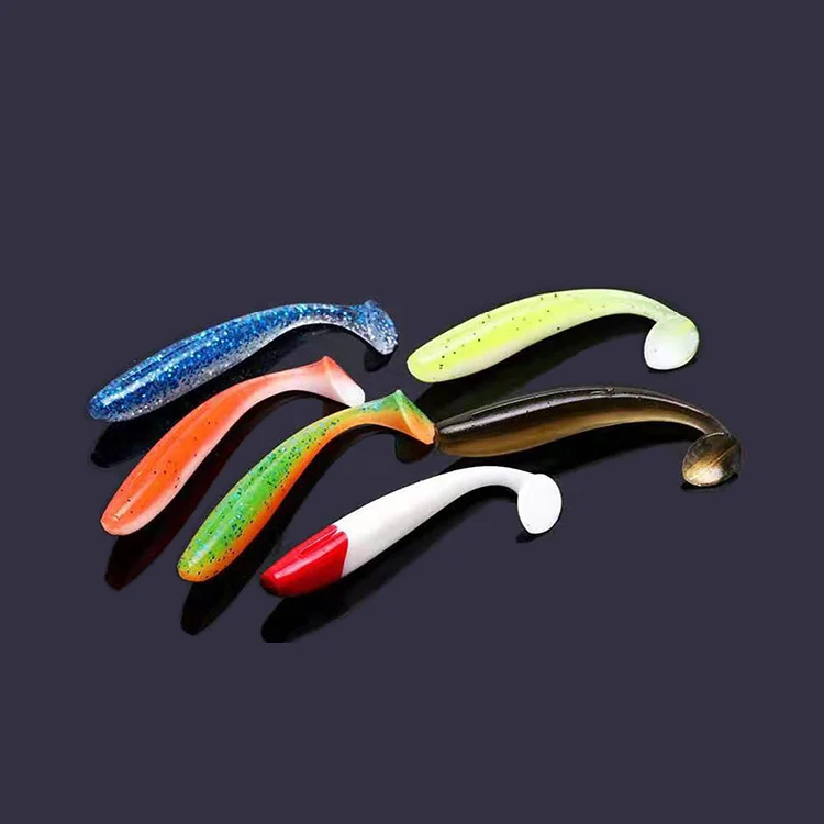 

50PCS 6.5cm 1.9g ECO friendly new PVC swim artificial Paddle tail lure soft fishing bait wholesale, Customized, 15 colors on stock