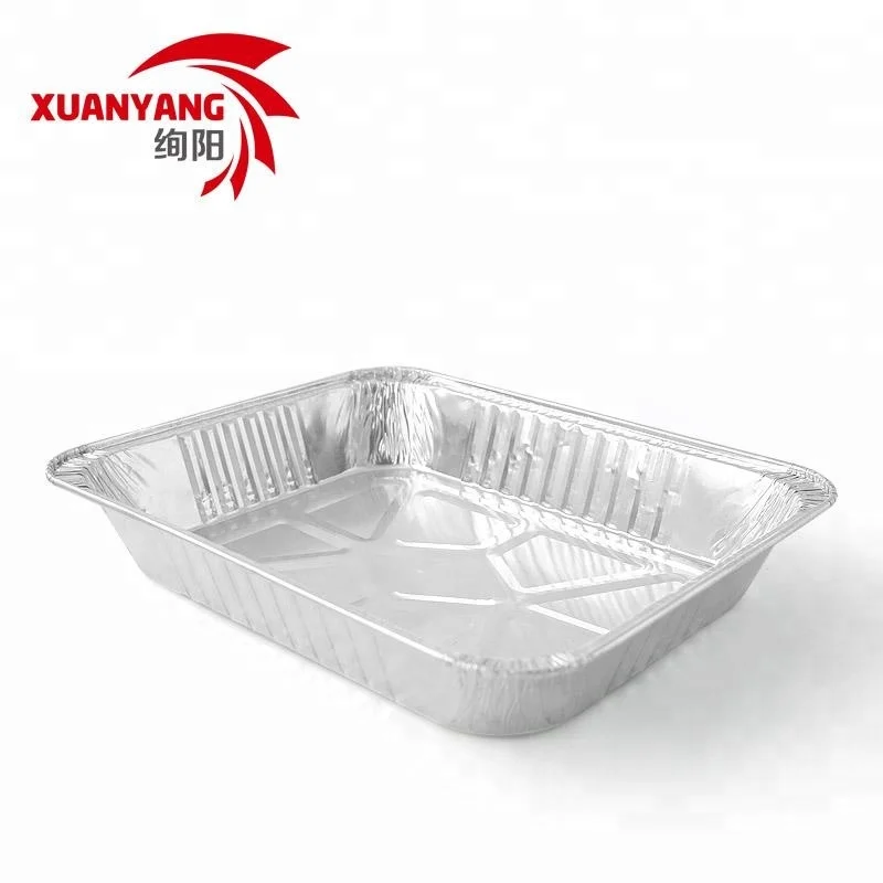 
disposable aluminium foil bbq grill pan half size medium aluminum foil container 