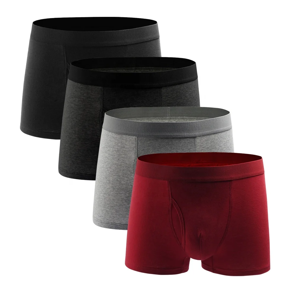 

2021 new design mens Boxer shorts Classic solid Cotton Mid Rise Men Boxer shorts Comfortable men underwear 4 piece, Picture