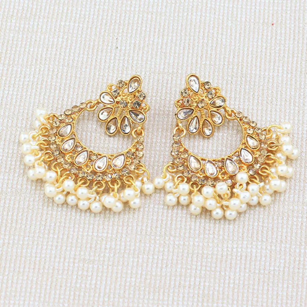 

indian hobemian boho jhumka Indian bridal jewelry earrings women, Gold