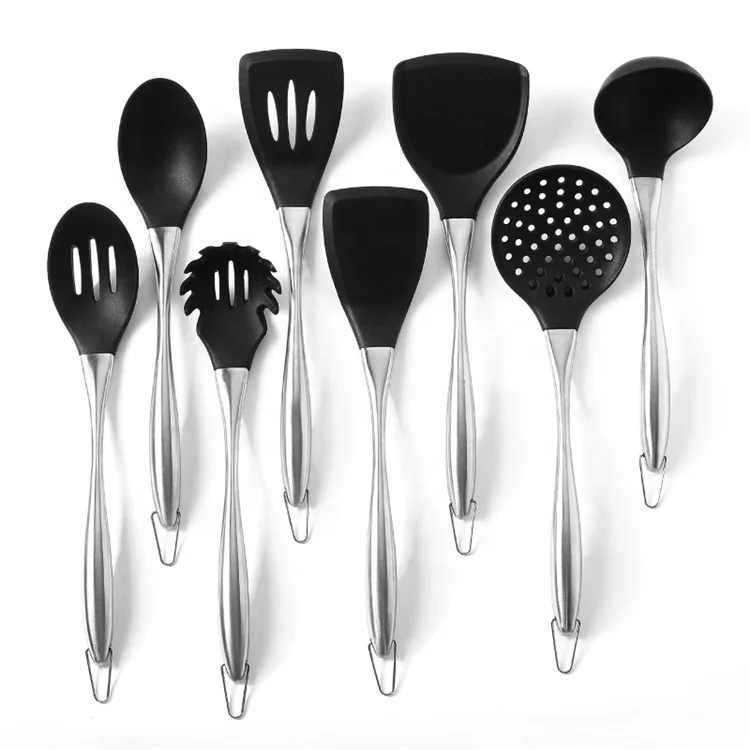 

8-piece Stainless Steel Silicone Cutlery Set For Kitchen Cooking