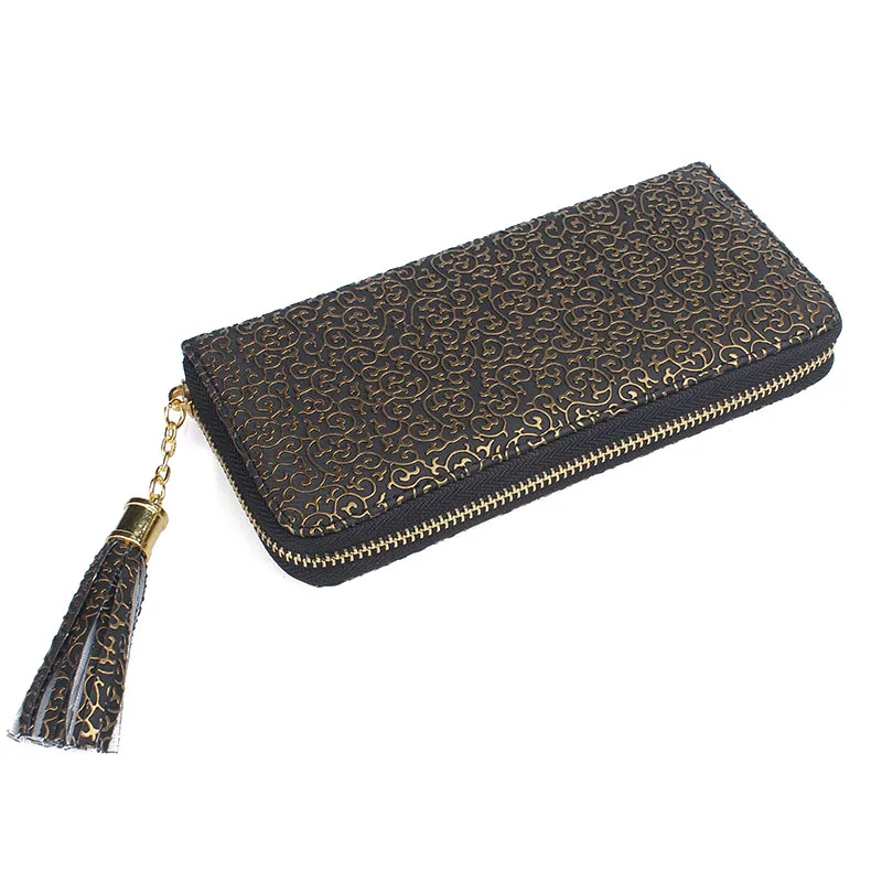 

Long Ladies Tassel Embossed Pu Leather Clutch Mobile Phone Bag Card Holder Handbag Bag Lady Money Purse Wallet