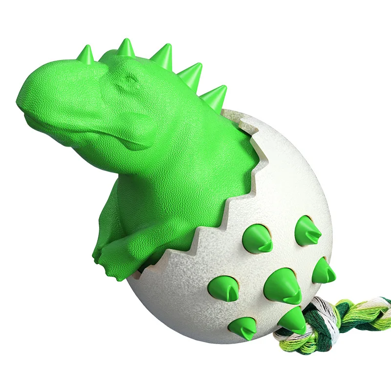 

Petea Dinosaur egg shaped moral teeth bite resistance oral hygiene cleaning chew dog toys water toy