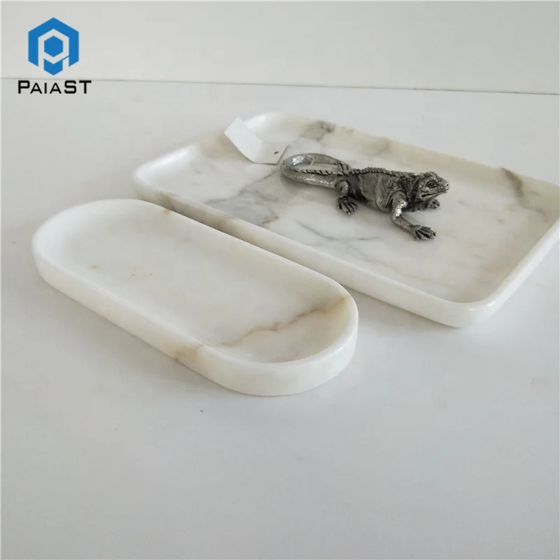 

Wholesale Volakas White Marble Serving Tray Marble Hot Plate Marble Food Tray Dinner Plates, White or customized