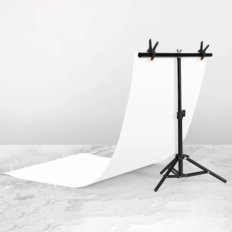 

Dropshipping 70x75cm T-Shape Photo Studio Background Support Stand Backdrop Crossbar Bracket Kit with Clips, No Backdrop