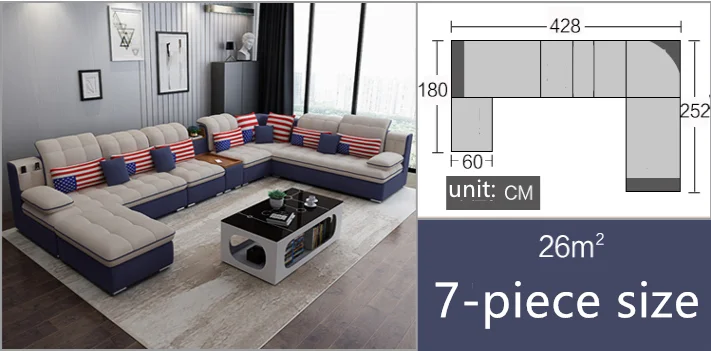 modern European style living room fabric sofa