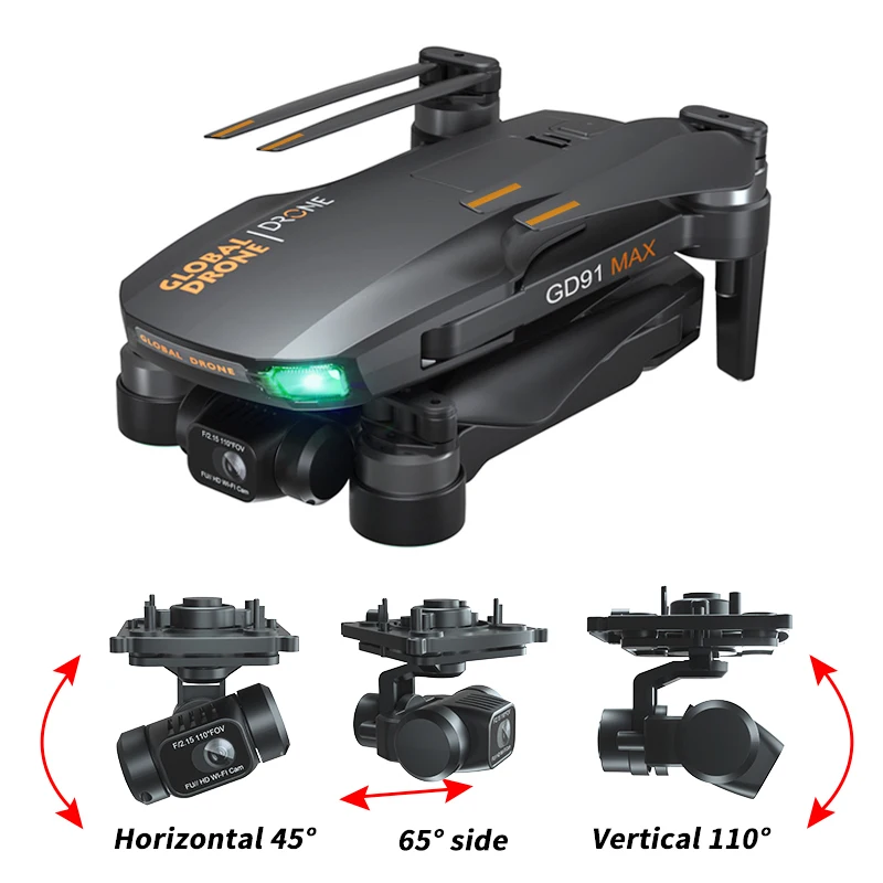 

2021 New Design Global Gd91 Max Brushless Motor Fpv 6k Hd Camera Drones Gps Drone, Black