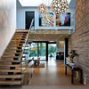 Prima simple wood steps central beam Straight Staircase