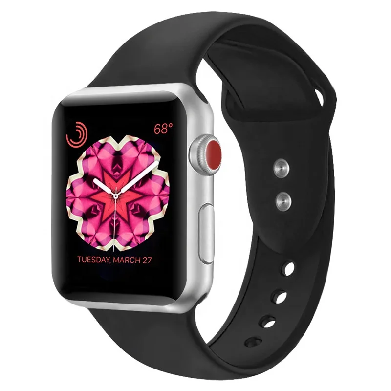 Colorful Soft Silicone Sport Strap Replacement Bands For Apple Watch Series 4 3 2 1