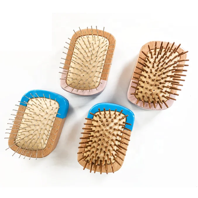 

Custom Amazon Best Sale Natural Wood Scalp Massage Cushion Tangle Hair Brush