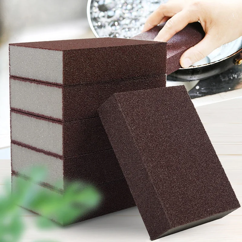 

Kitchen High-density Emery Nano Dishwashing Magic Dish Eraser Cleaning Sponge, Brown