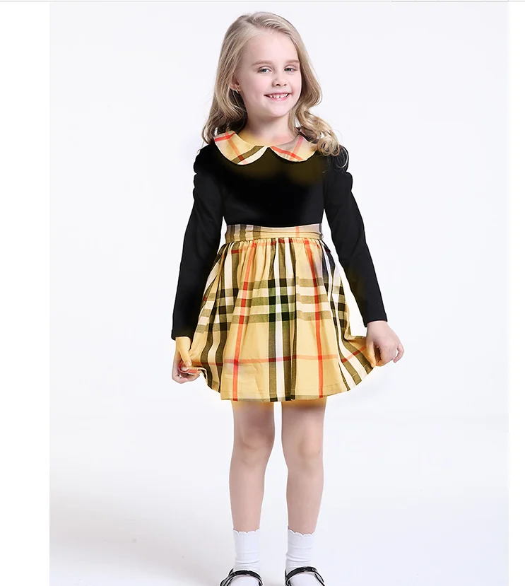 

Baby Girls Designer Princess Dress 4Y-8Y Toddler Girl Plaid Dresses Kids Famous Brands Luxury Dress Sundress 2021 New