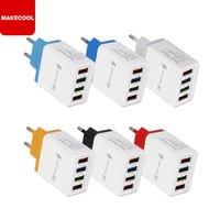 

Wholesale 4 USB Fast charger QC 3.0 LED Light Colorful quick wall charger 4 port usb wall charger