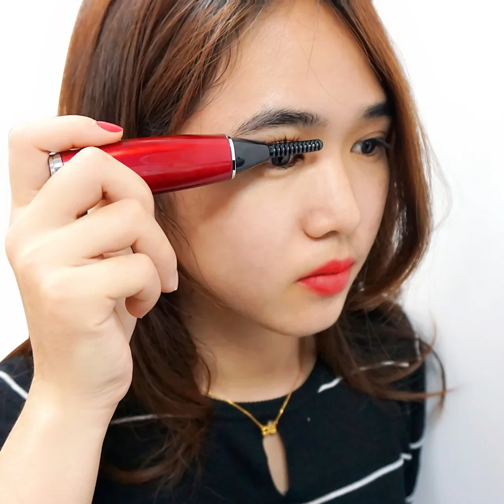 

Hot Selling USB Rechargeable Makeup Eyelash Curler, Black / red / white