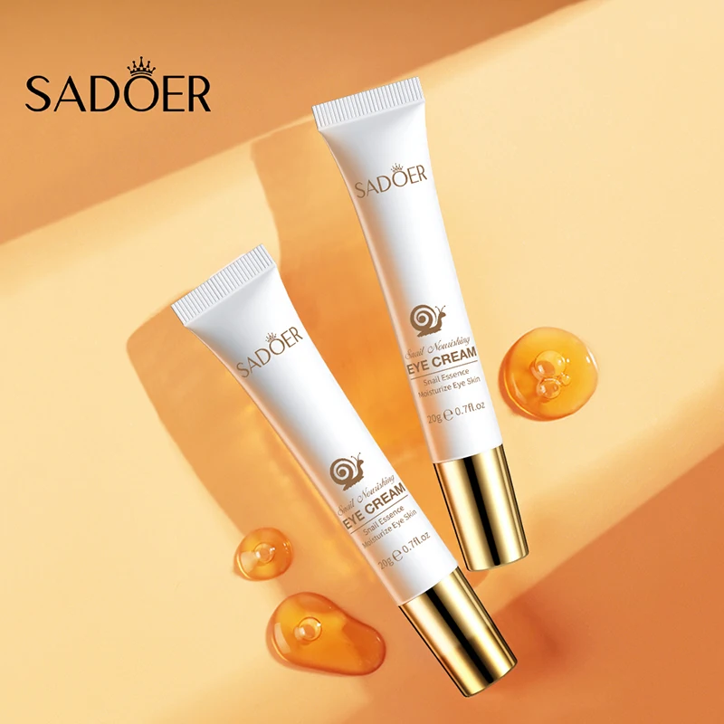

SADOER best whitening moisturizing remove fine lines herb snail luxury under eye dark circle eye cream, White