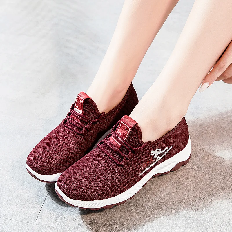 

Wholesale Low Price Trending Women Sport Sneakers Fashion Casual Shoes Mesh Ladies Platform Sneakers Sport Shoes for Women, 3 colors