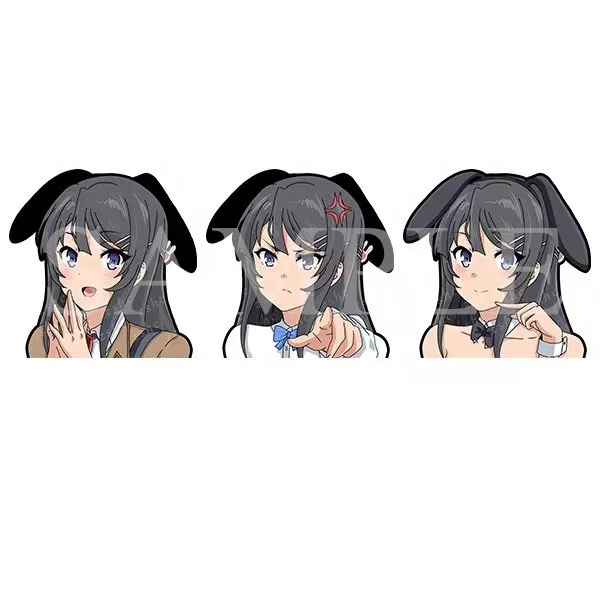 Sakurajima Mai Motion Sticker Seishun Buta Yaro Anime Car Sticker Waterproof Decals for Cars Cute Motion Cartoon Sticker