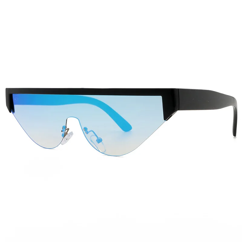 

2021 New Design Fashion Stylish Unisex Small Half Frame Cat Eye Gradient Flat Top UV400 Sunnies Sunglasses Women