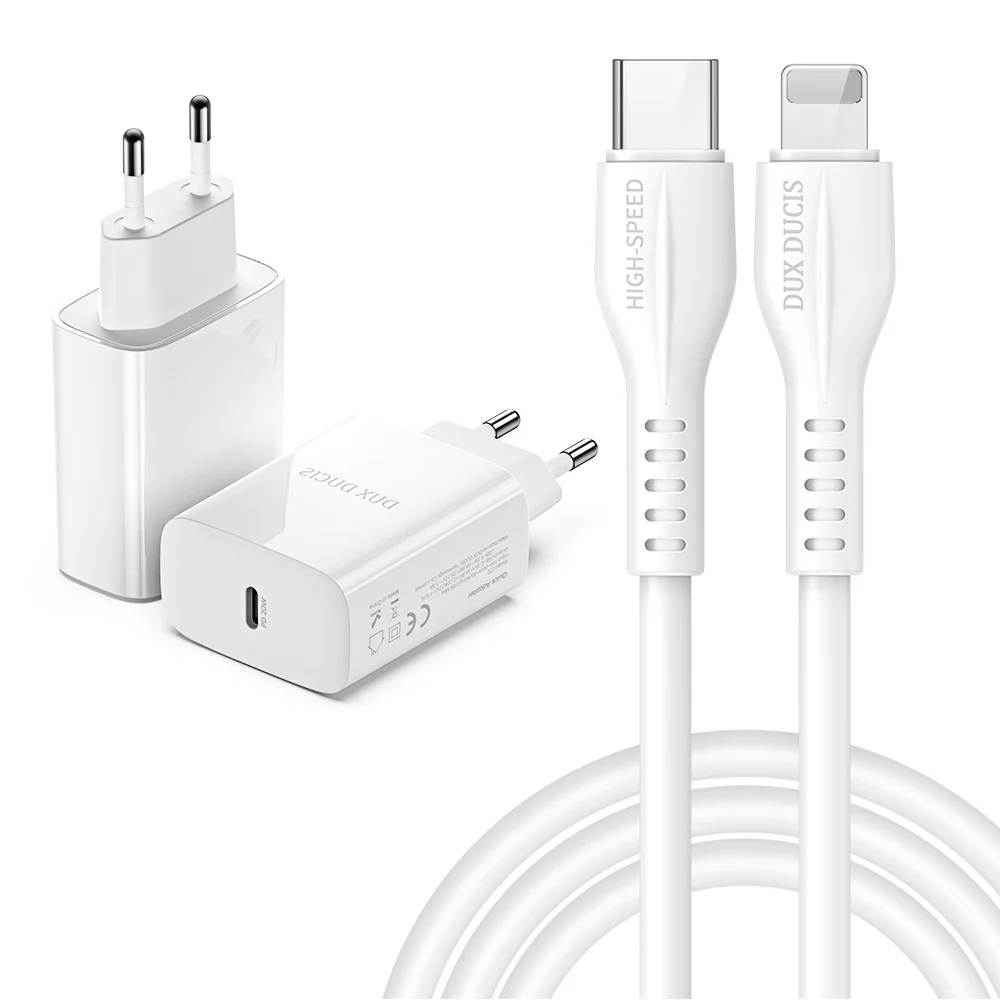 

PD20W charger 1m data cable set Wall Charger Dual USB Port QC 3.0 Fast Charge Mobile Phone Type-C