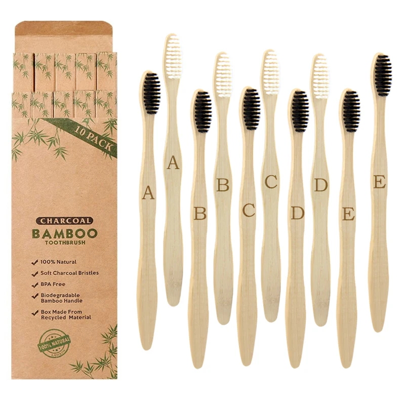 

100% Biodegradable eco friendly adult custom natural bamboo toot brush toothbrush wooden cepillos dientes, White, gray, brown, black, color ect.