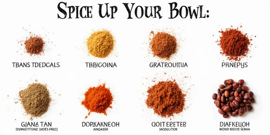 A colorful spice rack showing key ingredients used in the article