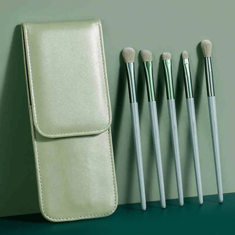 

HMU Beauty Tools Green 5pcs Soft Fluffy Eyeshadow Concealer Blending Makeup Brush Set Wholesale Eye Makeup Brushes Set