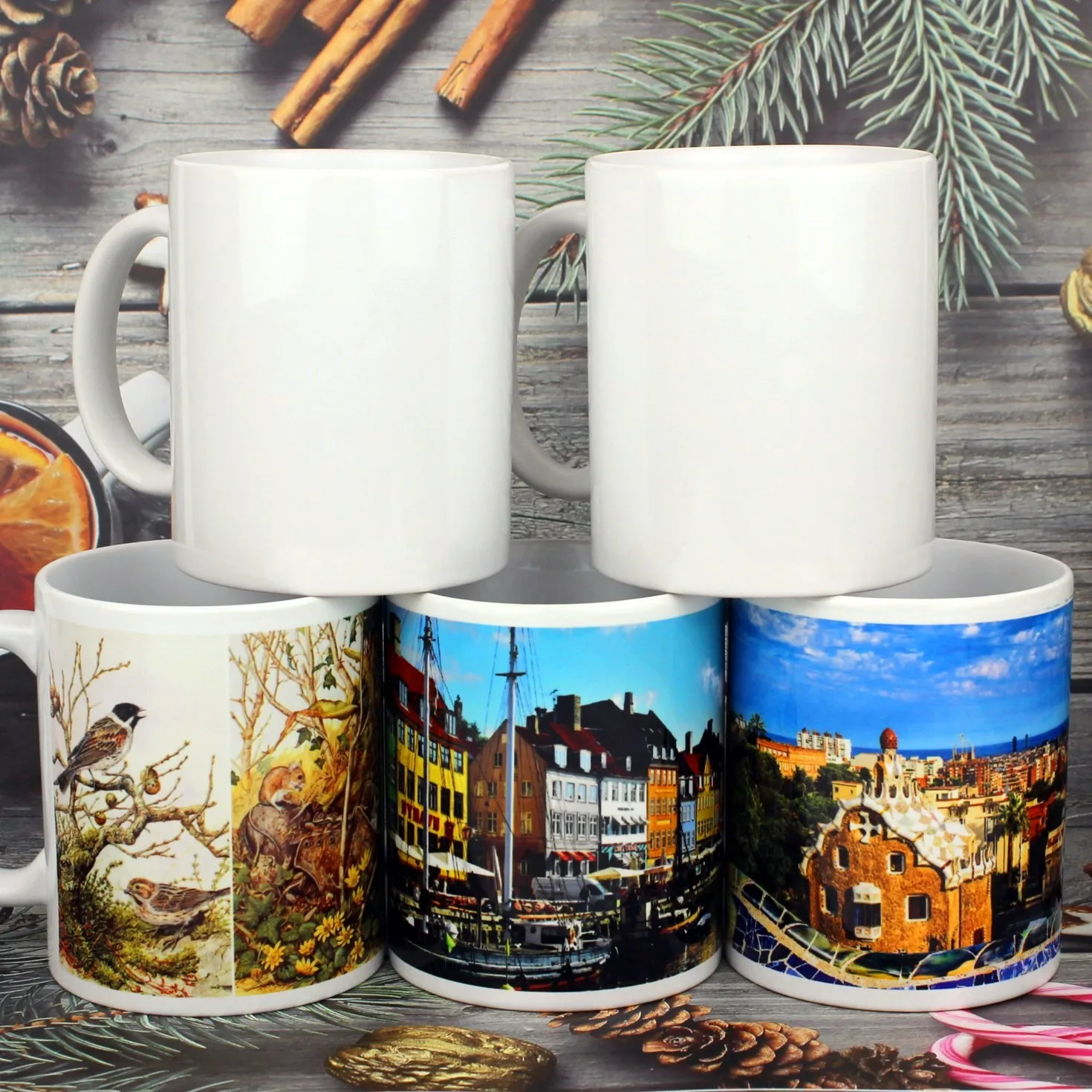 

Wholesale Custom Printed Cups Christmas Gifts Matt Black Ceramic Coffee Mugs