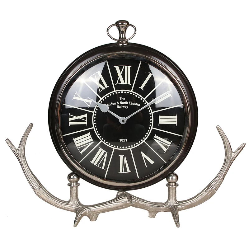 

Home Office Interior Decoration Black Luxury Decorative Aluminum Desk Table Clock