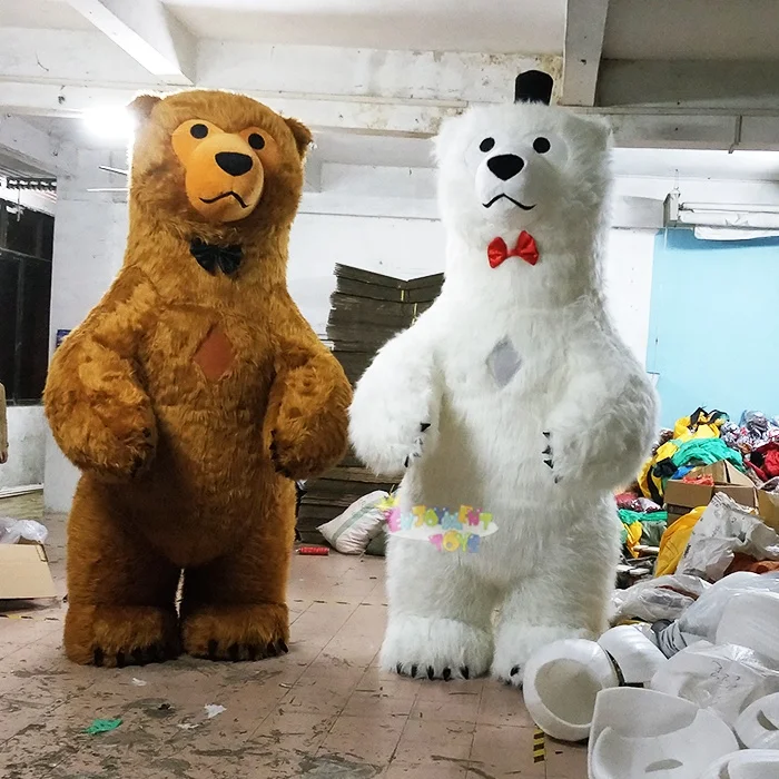 

Halloween white polar bear inflatable costume Christmas event realistic adult animal polar bear party costume for sale