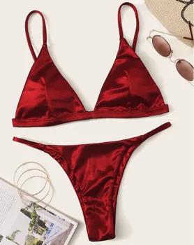 plain red bathing suit