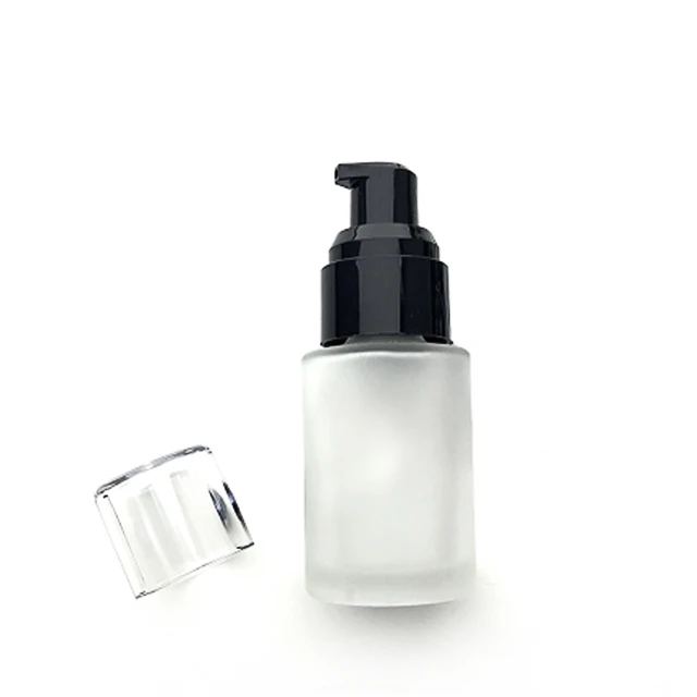 

Fuyun In stock frosted facial serum cosmetic 30ml facial toner glass lotion pump bottle