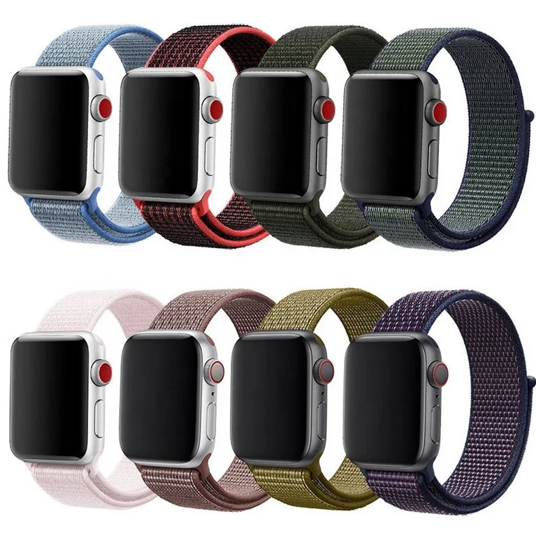 

Sport nylon wrist band removable watch for Apple watch band 38mm /40mm/42mm /44mm strap Watch series 2/3/4/5, Optional