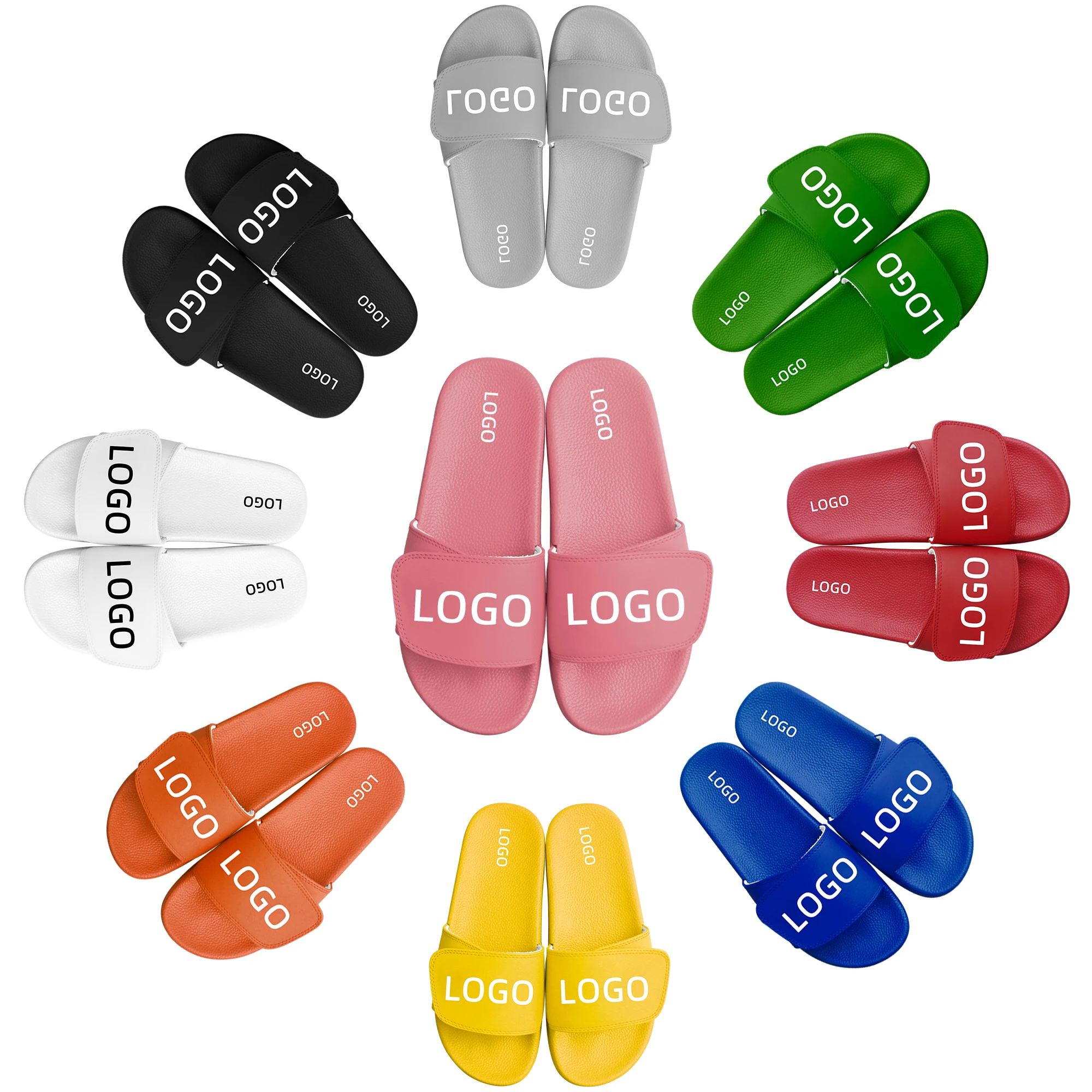 

OEM Slide Shoes Print Flash Powder Logo New Design PCU Man, As picture or customized