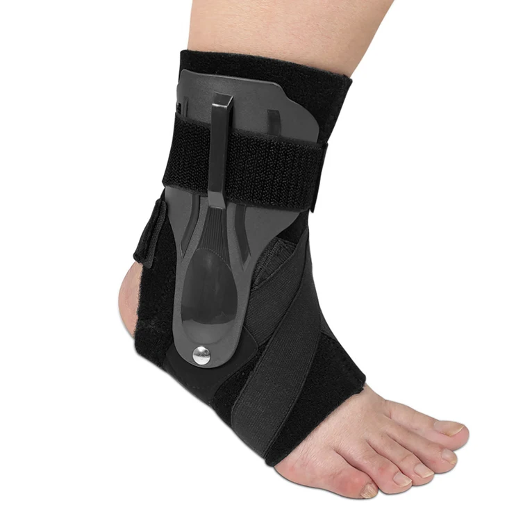 

Neoprene Elastic and Comfortable Adjustable Ankle Brace Support Protects Against Chronic Ankle Strain, Black