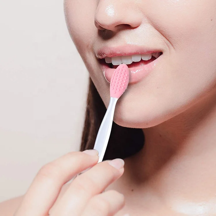 

Private Label Exfoliating Lip Brush Nose Cleaning Brush Double Side Soft Silicone Lip Scrub Tool & Nose Blackhead Remove Brush