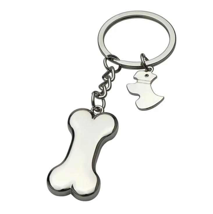 

factory direct sales Free shipping Creative metal style cute pet bone dog metal key chain lovers car pendant TP-22112, Custom color or as photos