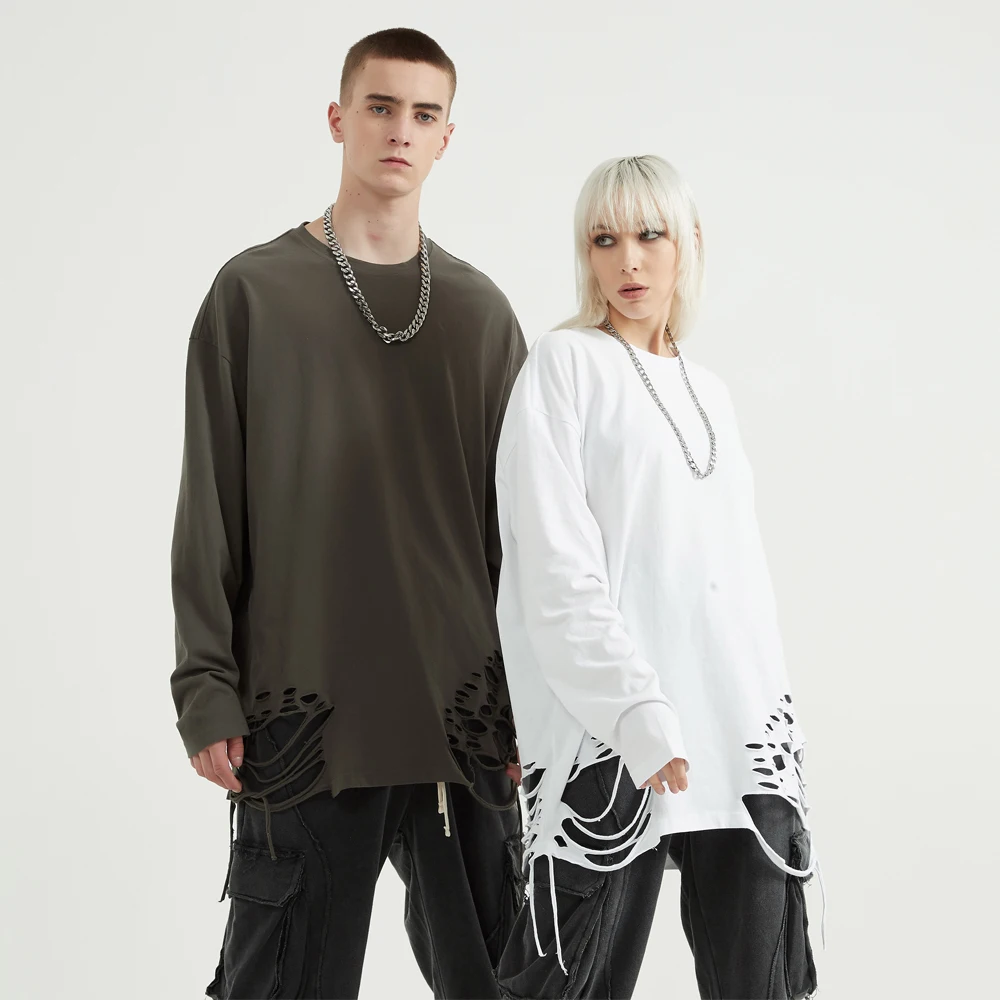 

2020 new men anti shrink casual outdoor drop shoulder hip hop shirt 100% cotton long sleeve t shirt