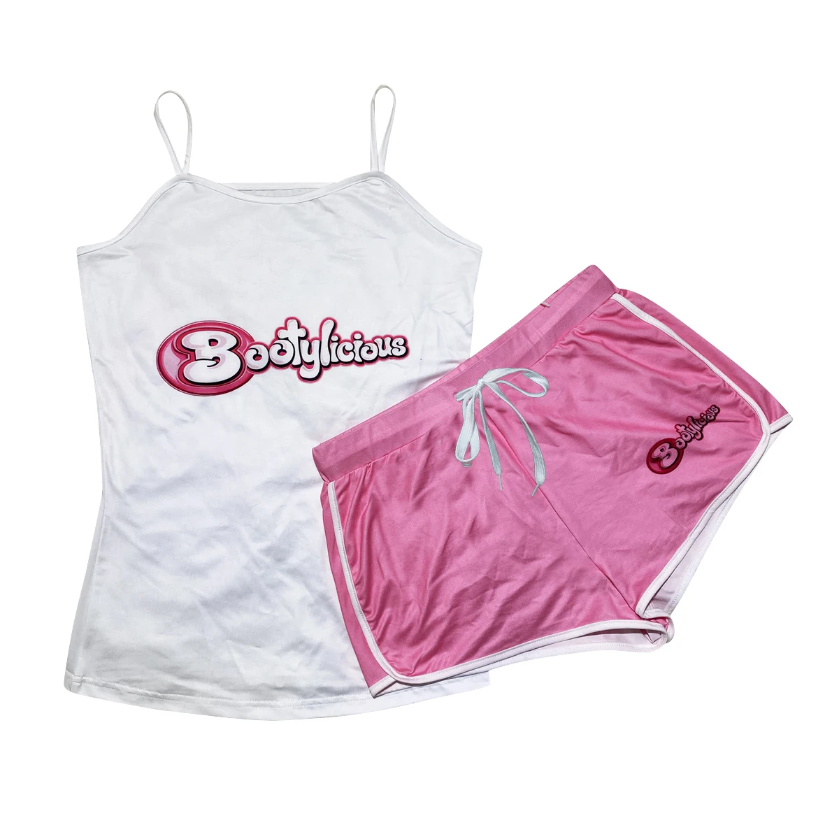 

Women Printed Pajamas Sleepwear Two Piece Shorts Sets, As picture