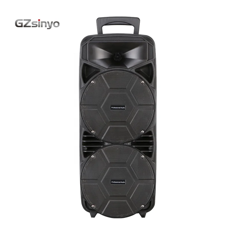 

GZsinyo private mould dual 8inch sound control portable trolley speaker blue tooth DJ speaker, Black