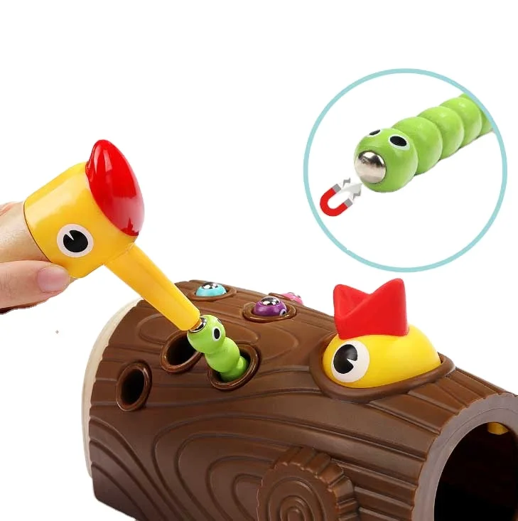 

Boys and girl 1-3 years old bird catching insect game early educational toys Custom intelligence puzzle magnetic toys for kids