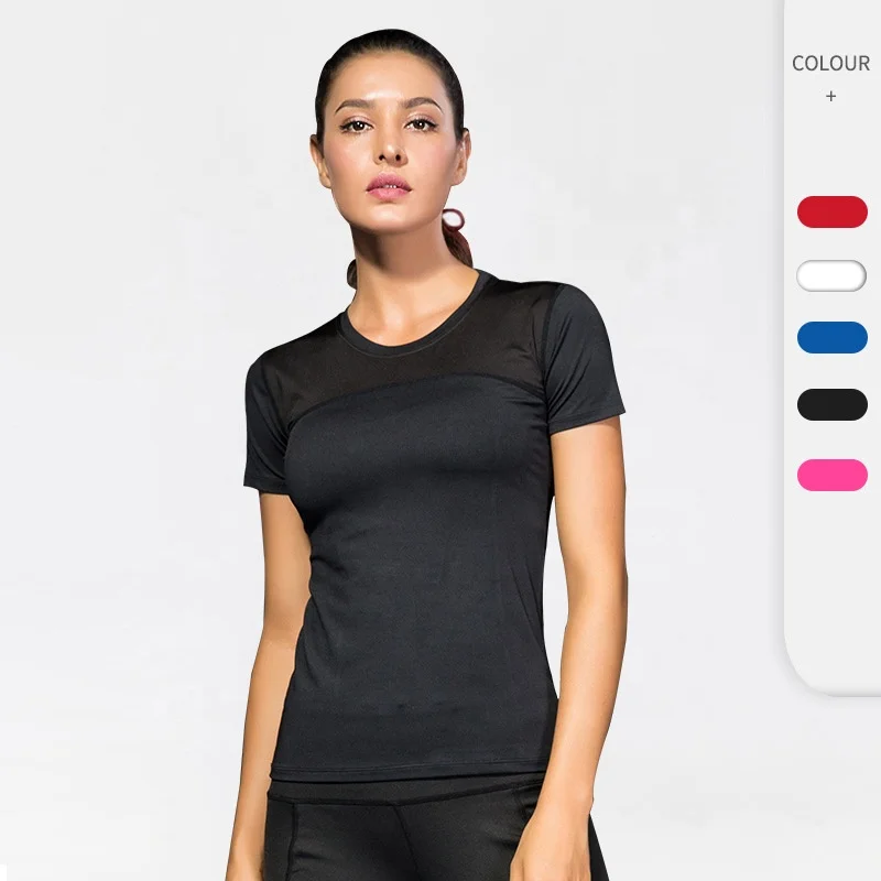

Custom Logo Fitness Yoga Wear Tops Apparel Short Sleeve Gym Tank Tops Sportwear Breathable Workout Summer Women Sport T Shirt, Customized